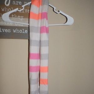 gray pink and orange scarf